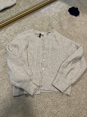 Cable Knit Button-Front Women's Sweater Cardigan - H&M